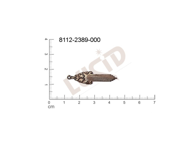 fancy shape other with 1 loop / attaching hole 35.0x10.0mm