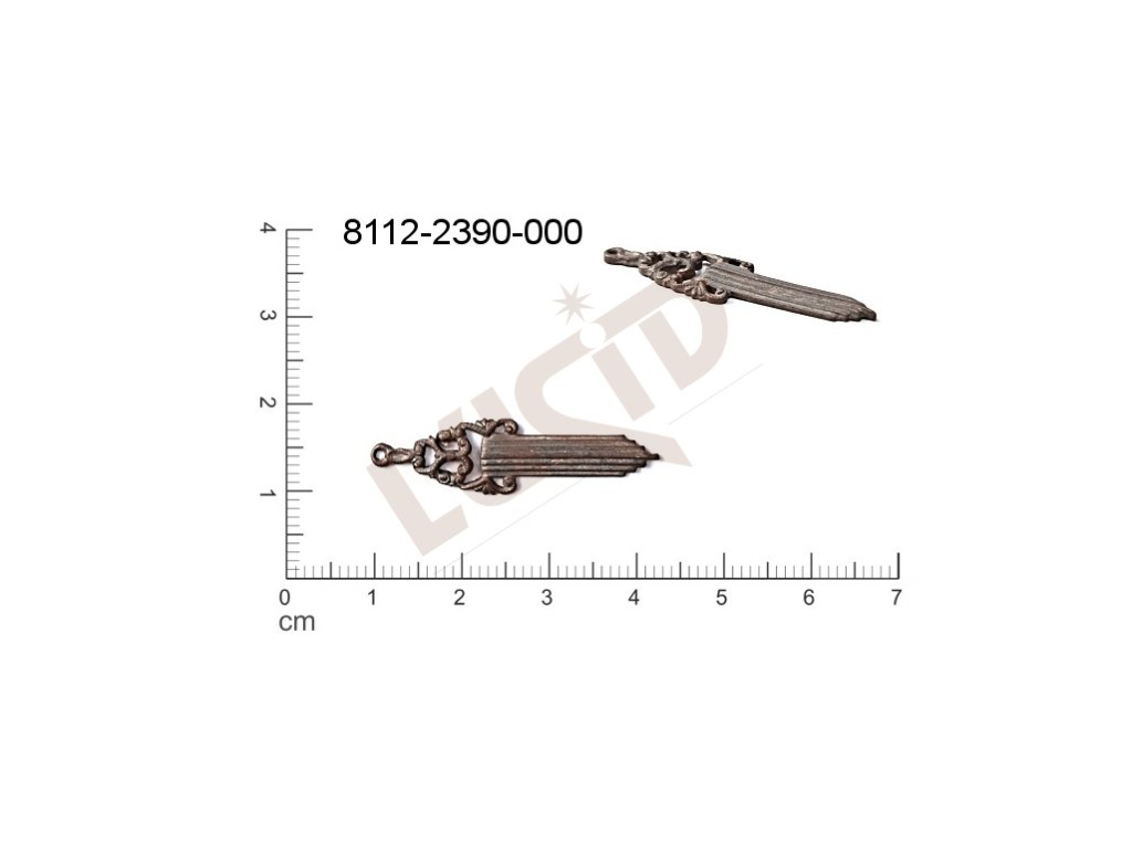 fancy shape other with 1 loop / attaching hole 33.0x9.0mm