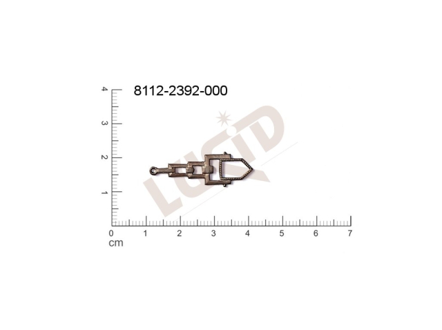 Tvarový výlisek ostatní s 1 očkem (svěšovací dírkou) 30.0x9.0mm