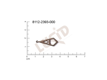 Tvarový výlisek čtyřúhelníky ostatní s 1 očkem (svěšovací dírkou) 25.0x10.0mm