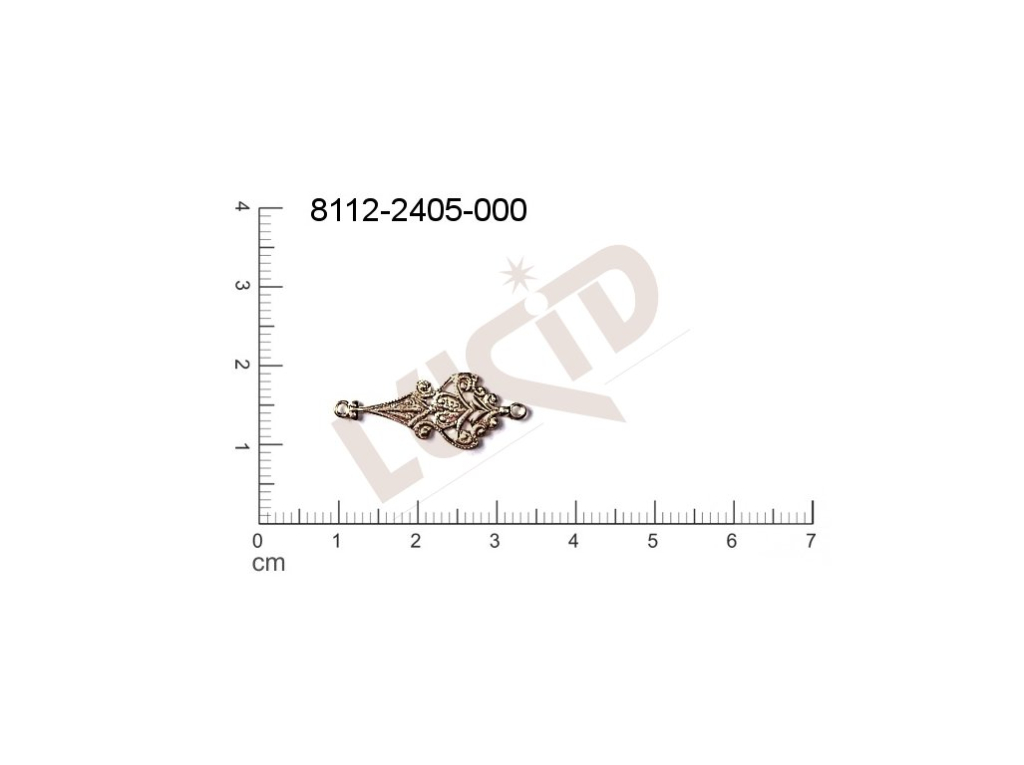 Tvarový výlisek ostatní s 2-ma očky (svěšovacími dírkami) 25.0x9.0mm