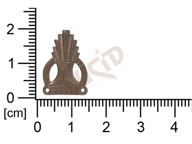 Tvarový výsek plochý, ostatní, fantazijní tvar, s 2 očky 18,75x13 mm