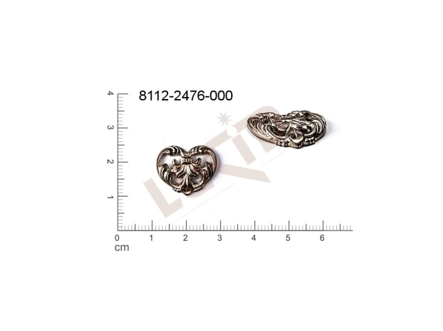 fancy shape hearts other without loops / attaching holes 18.0x15.0mm