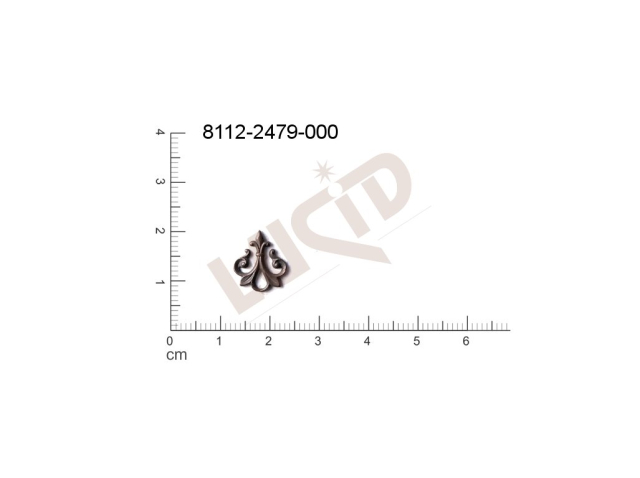 Tvarový výlisek s 1 očkem (svěšovací dírkou) 13.0x11.0mm