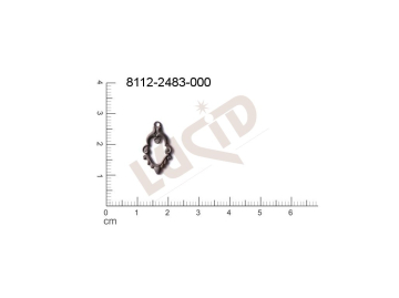 fancy shape other with 1 loop / attaching hole 18.0x9.0mm