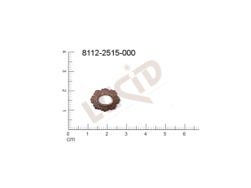 Tvarový výlisek oválné kytky, květinové motivy bez oček (svěšovacích dírek) 15.5x12.0mm