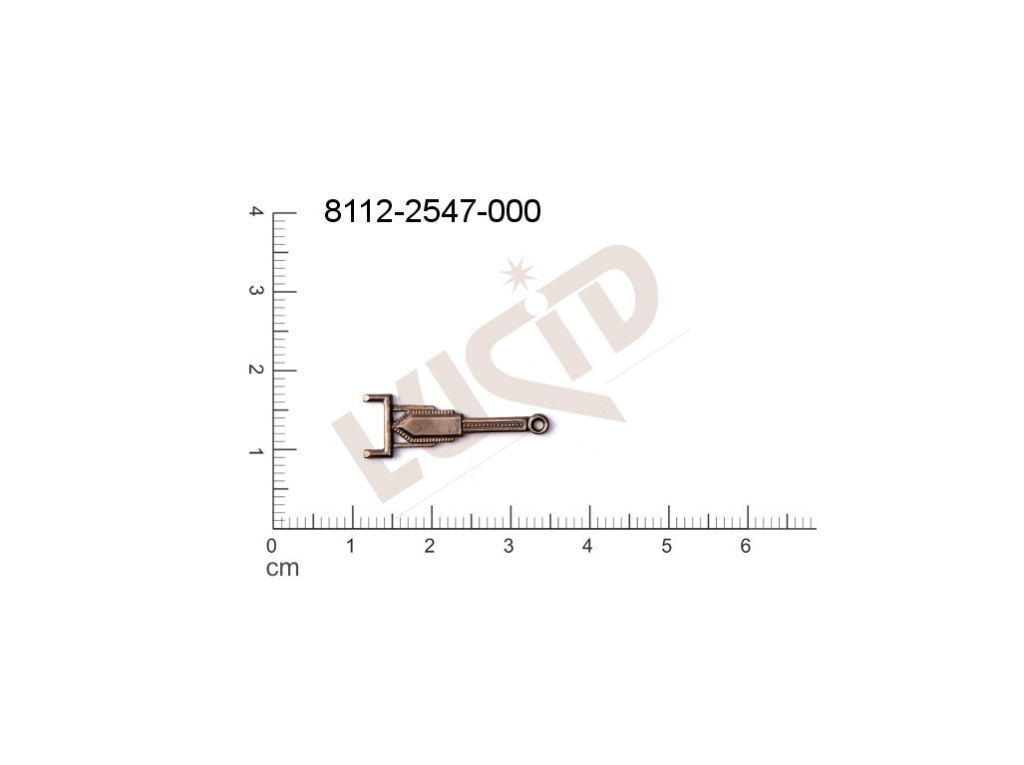 Tvarový výlisek ostatní s 1 očkem (svěšovací dírkou) 24.0x8.0mm