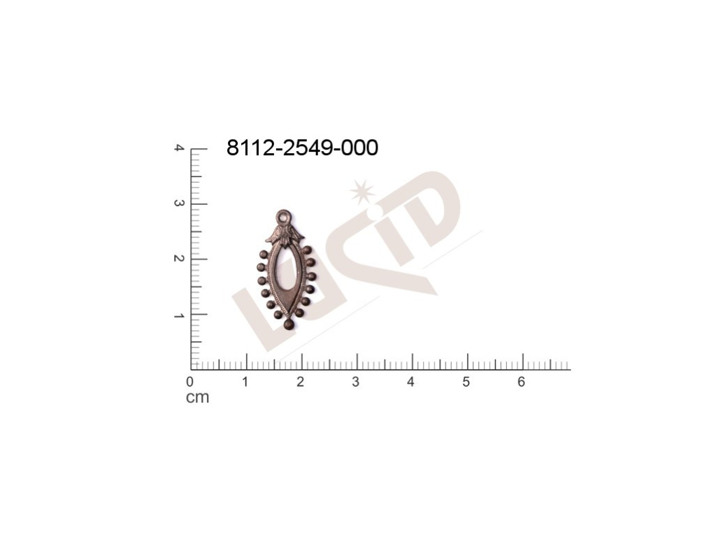 Tvarový výlisek ostatní s 1 očkem (svěšovací dírkou) 21.0x11.0mm