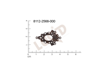 fancy shape other with 4 loops / attaching holes 33.0x22.0mm