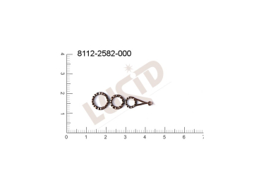 Tvarový výlisek s 1 očkem (svěšovací dírkou) 30.0x9.0mm