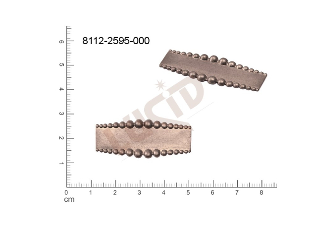 fancy shape quadrangle other without loops / attaching holes 37.0x15.0mm