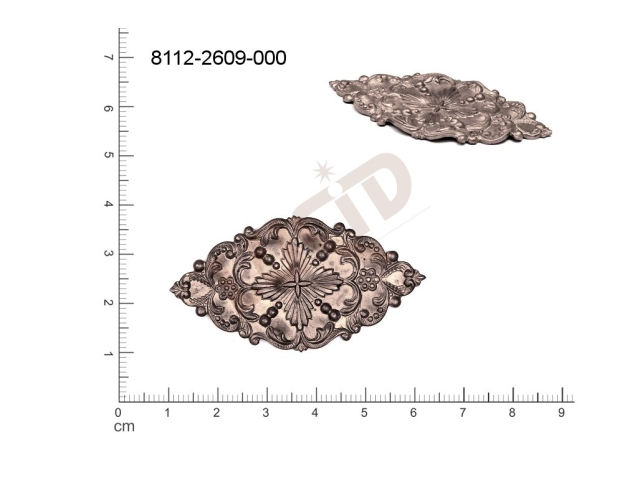 Tvarový výlisek oválné ostatní bez oček (svěšovacích dírek) 53.0x28.0mm