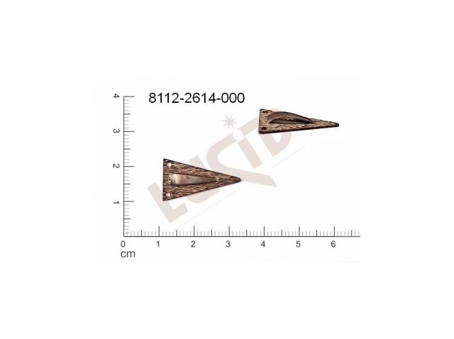 Tvarový výlisek trojúhelník ostatní s 2-ma očky (svěšovacími dírkami) 24.0x10.0mm