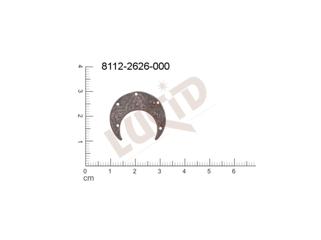 fancy shape halfmoons other with more loops / attaching holes 23.0x19.0mm