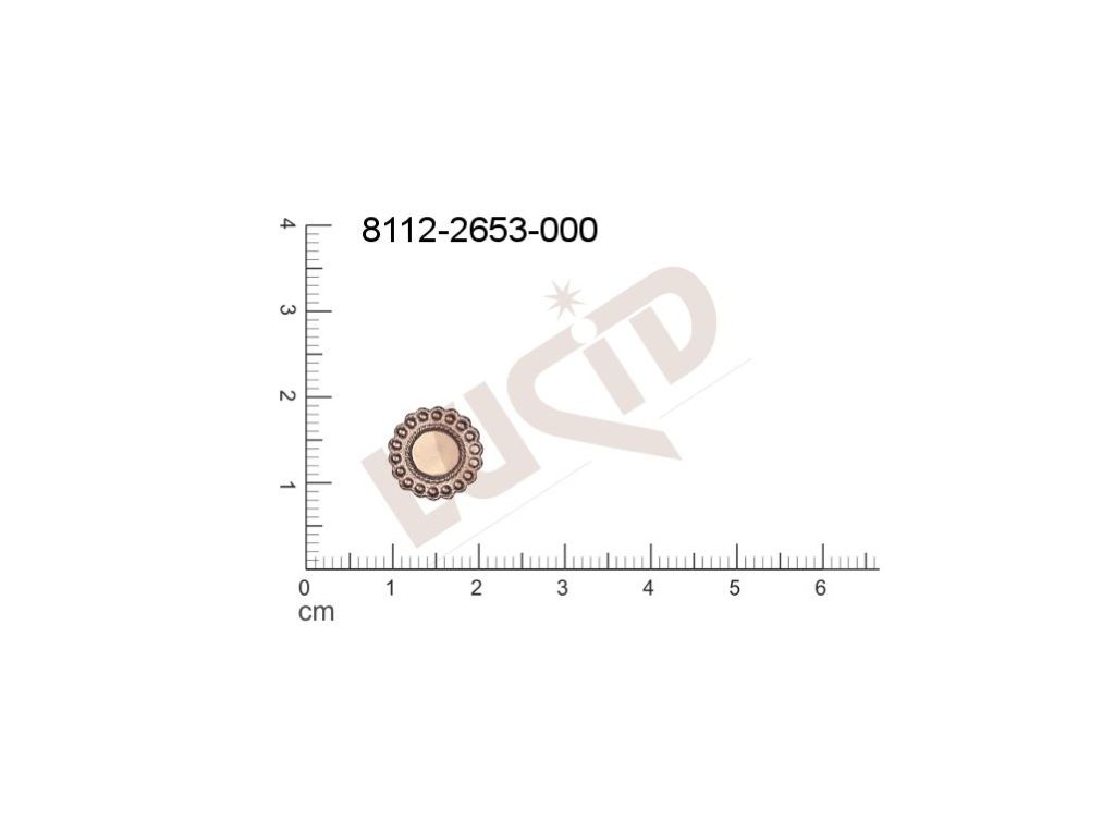 Tvarový výlisek rostlinné motivy kytky, květinové motivy bez oček (svěšovacích dírek) 12.0mm