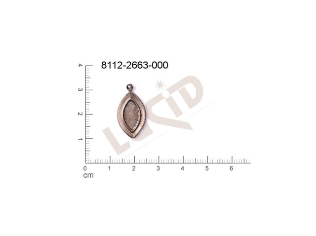 fancy shape oval other with 1 loop / attaching hole 19.0x10.0mm