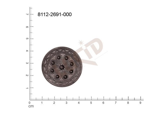 Tvarový výlisek kulatý bez oček (svěšovacích dírek) 34.0mm