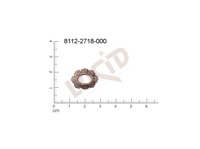 Tvarový výlisek rostlinné motivy kytky, květinové motivy bez oček (svěšovacích dírek) 16.0x11.0mm