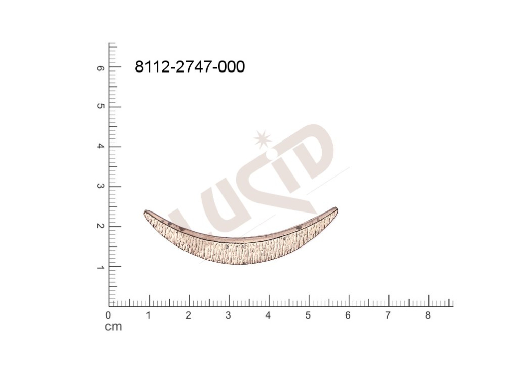 Tvarový výlisek půlměsíc ostatní bez oček (svěšovacích dírek) 56.0x7.0mm