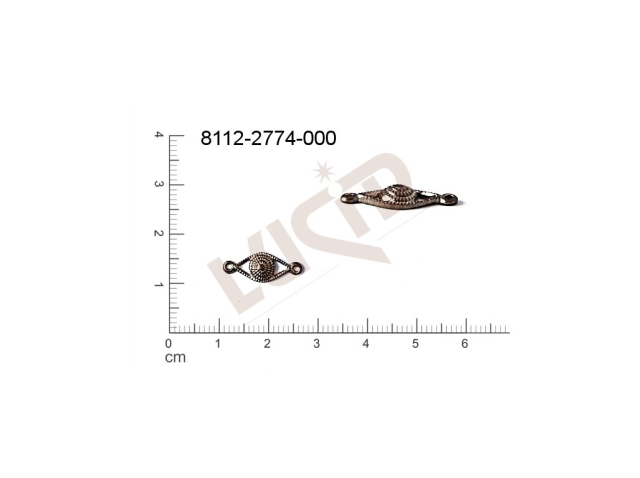 fancy shape oval other with 2 loops / attaching holes 15.0x6.0mm