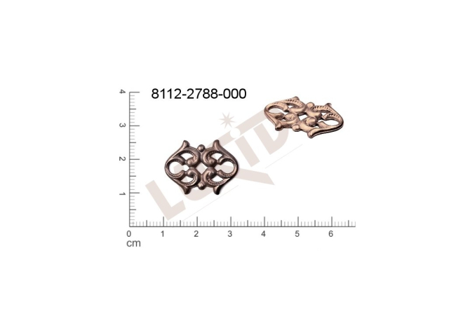 fancy shape other with 2 loops / attaching holes 22.0x18.0mm