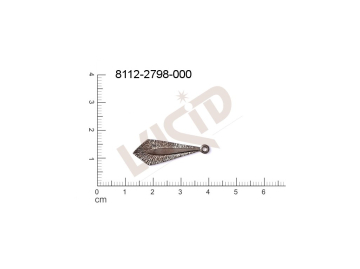 Tvarový výlisek čtyřúhelníky s 1 očkem (svěšovací dírkou) 24.0x9.0mm