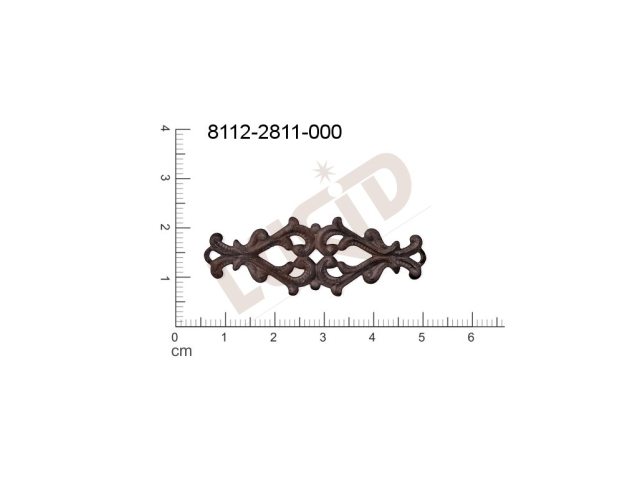 Tvarový výlisek ostatní s 2-ma očky (svěšovacími dírkami) 45.0x17.0mm