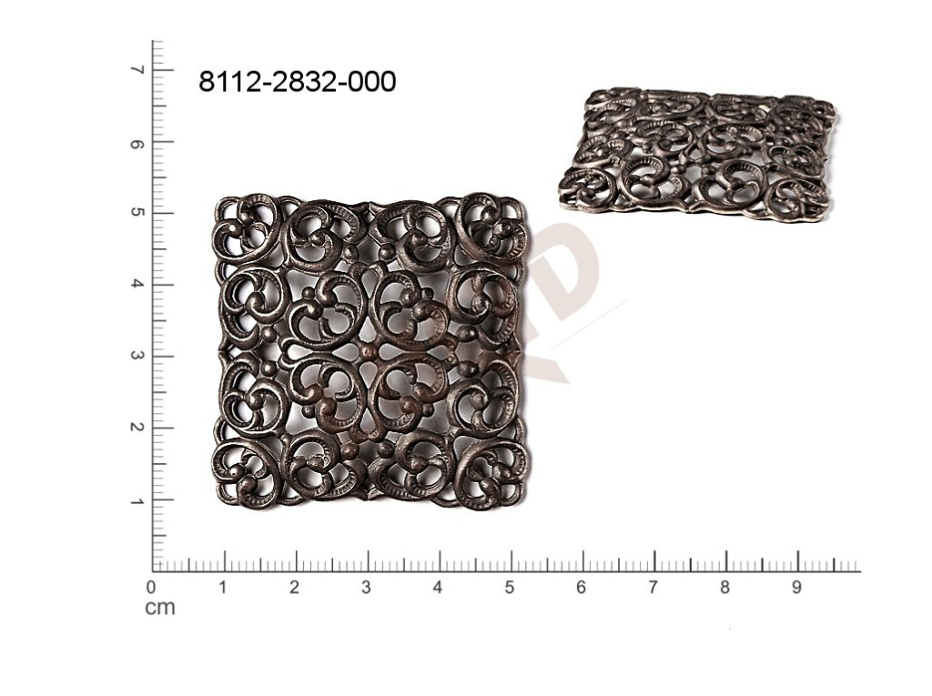 fancy shape quadrangle other without loops / attaching holes 45.0x45.0mm