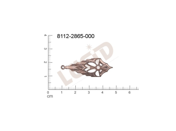 Tvarový výlisek slzy s 1 očkem (svěšovací dírkou) 40.0x15.0mm