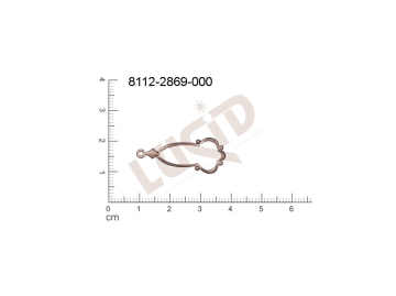 Tvarový výlisek slzy s 1 očkem (svěšovací dírkou) 30.0x12.0mm