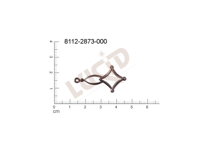 Tvarový výlisek s 1 očkem (svěšovací dírkou) 30.0x15.0mm