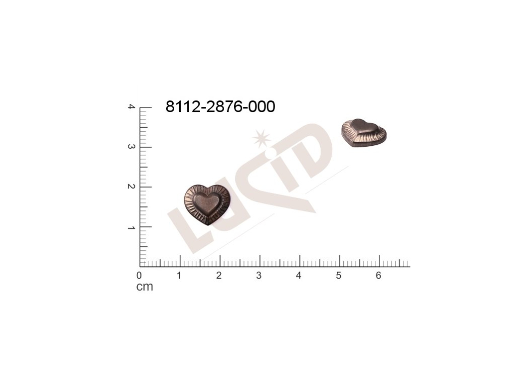 fancy shape hearts other without loops / attaching holes 10.0x9.0mm