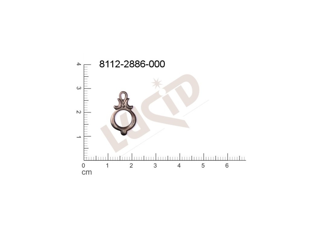 Tvarový výlisek ostatní s 1 očkem (svěšovací dírkou) 16.0x9.0mm