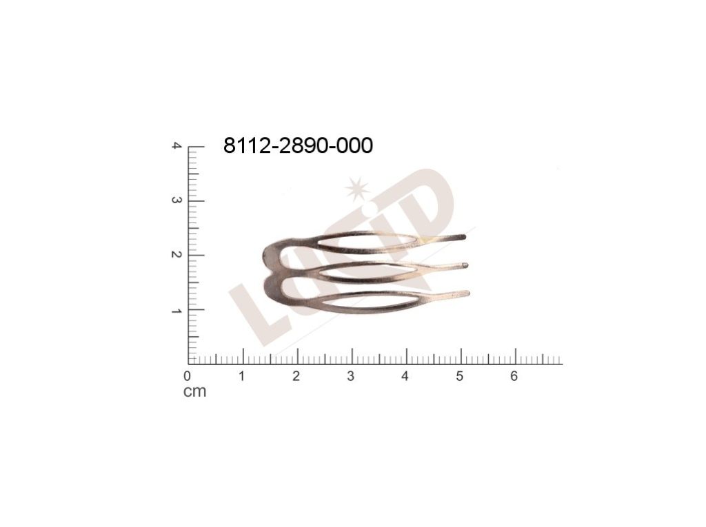 component for hair decor. comb 35.0x15.0mm