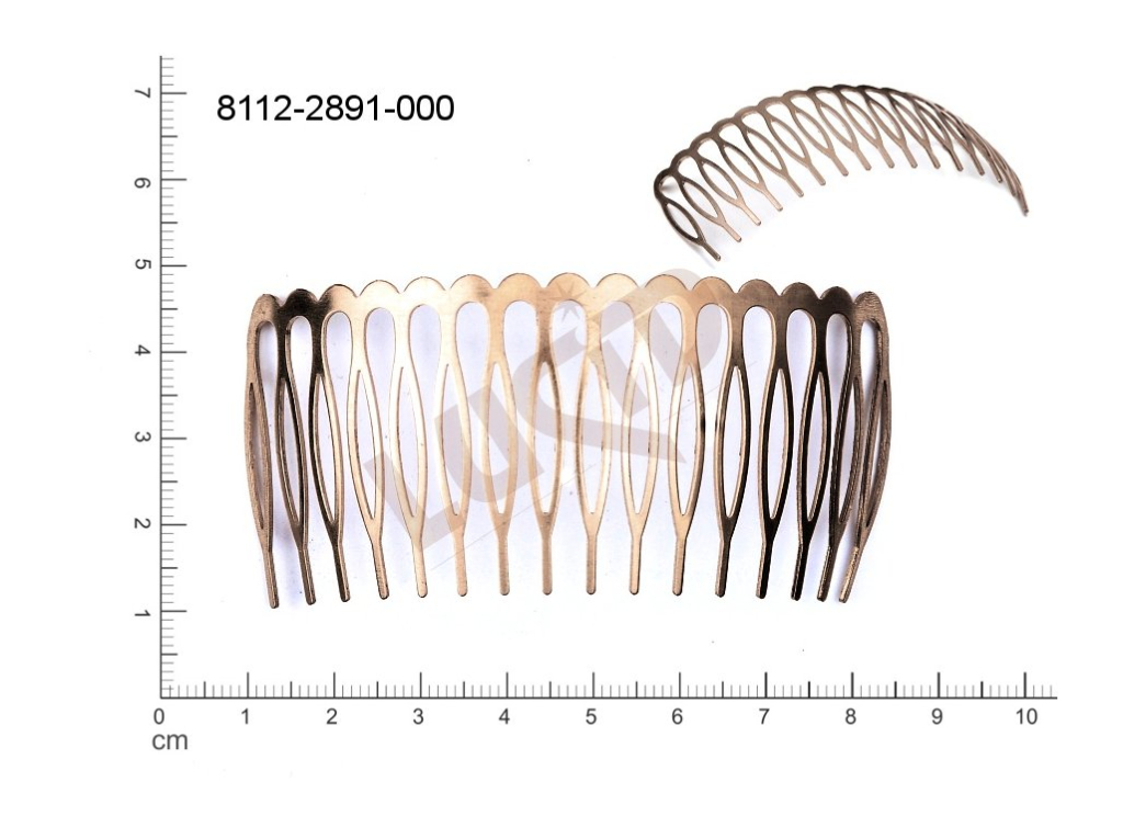 component for hair decor. comb 83.0x37.0mm