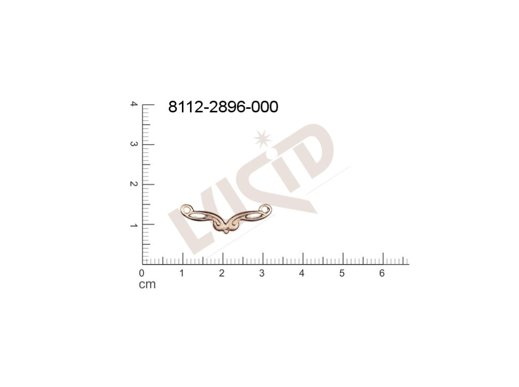 Tvarový výlisek ostatní s 2-ma očky (svěšovacími dírkami) 25.0x7.0mm