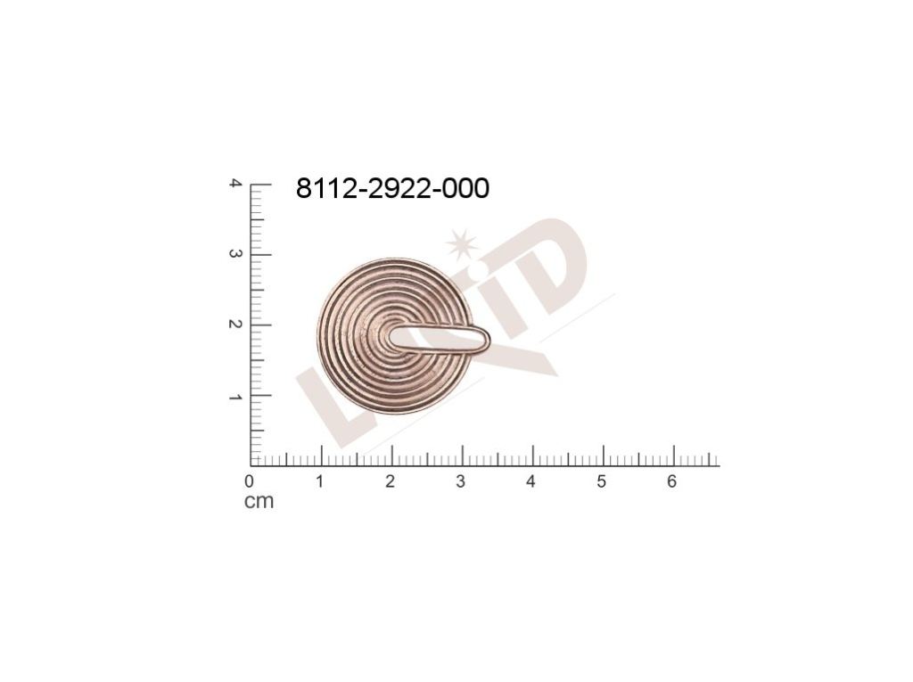 Tvarový výlisek kulatý s 1 očkem (svěšovací dírkou) 25.0x23.0mm