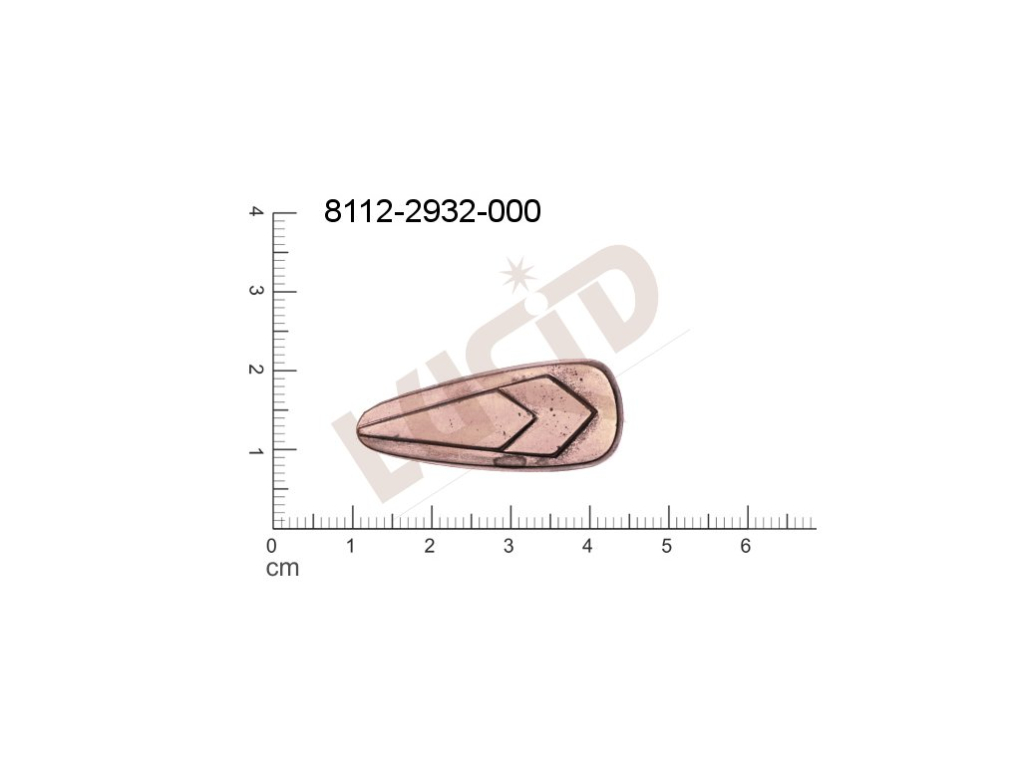 fancy shape drops other without loops / attaching holes 34.0x14.0mm