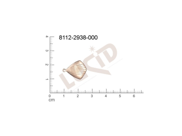 fancy shape quadrangle other with 1 loop / attaching hole 18.0x15.0mm