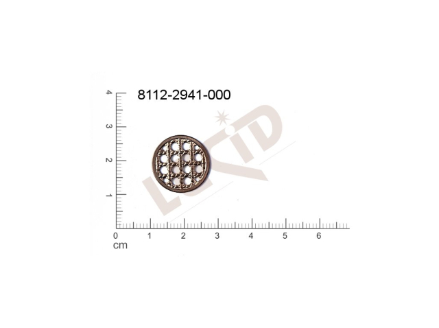 fancy shape round other with 4 loops / attaching holes 17.0mm