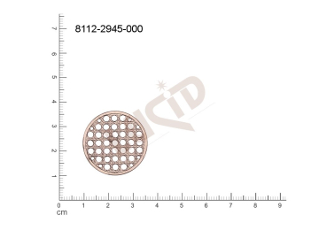 Tvarový výlisek kulatý s více očky (svěšovacími dírkami) 27.0mm