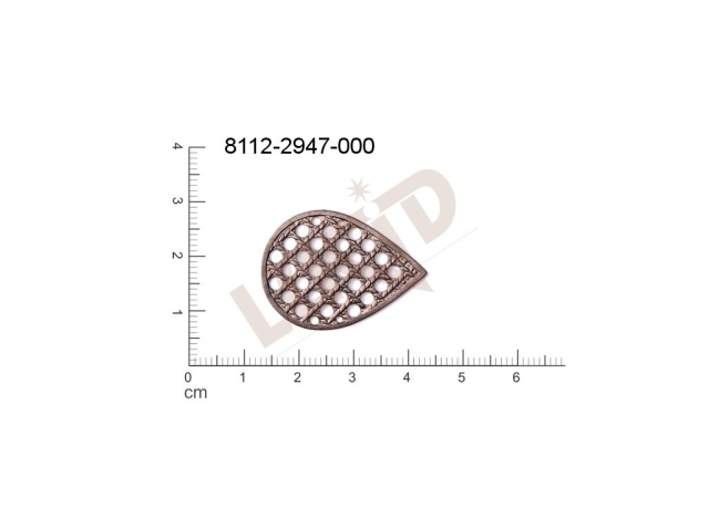 fancy shape drops other with more loops / attaching holes 30.0x20.0mm