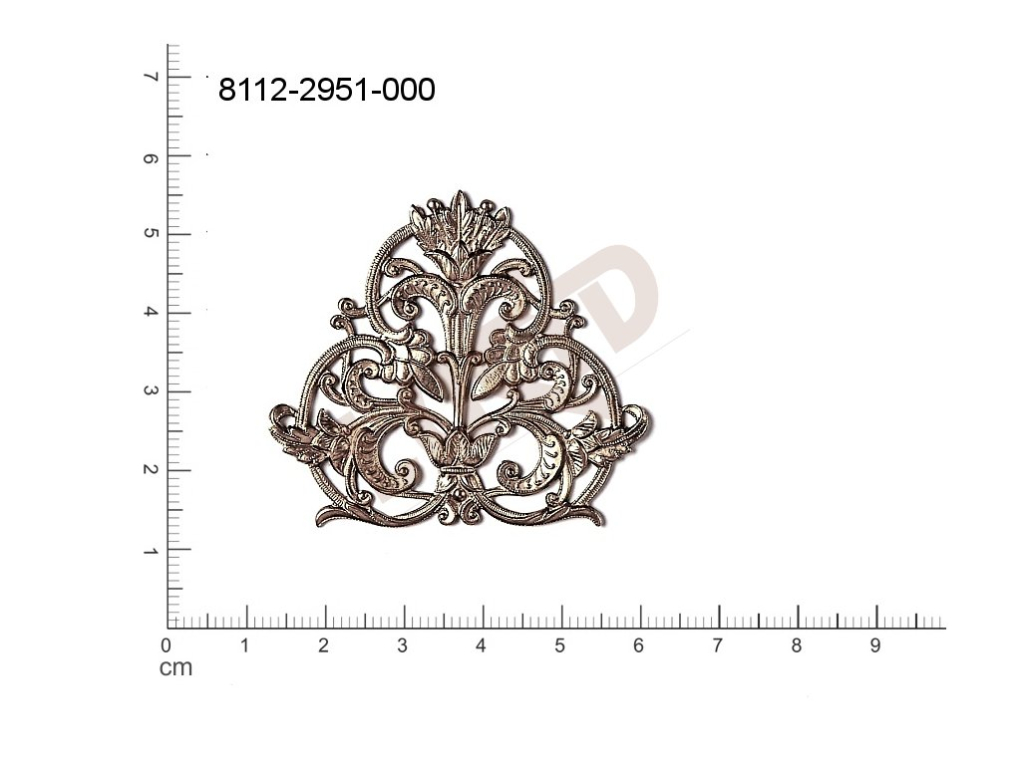 fancy shape other flowers, flower motives without loops / attaching holes 50.0x43.0mm