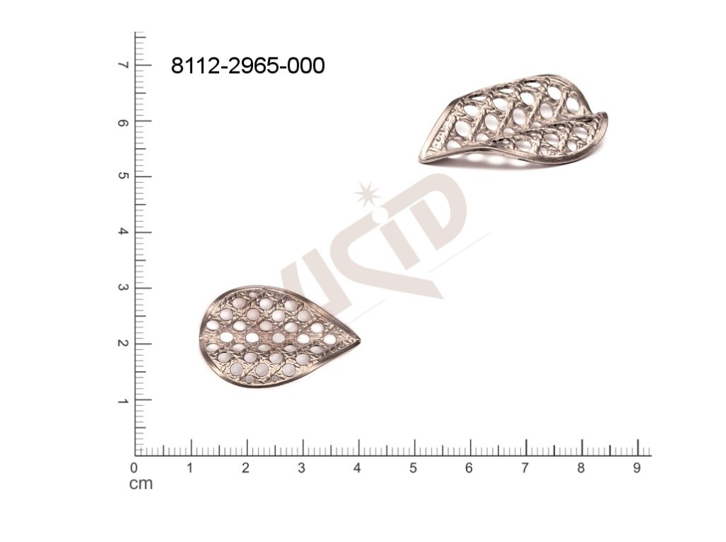 Tvarový výlisek slzy ostatní s více očky (svěšovacími dírkami) 30.0x19.0mm