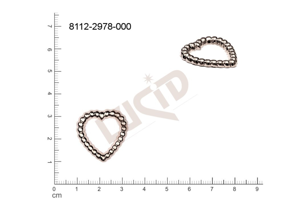 fancy shape hearts other without loops / attaching holes 25.0x24.0mm