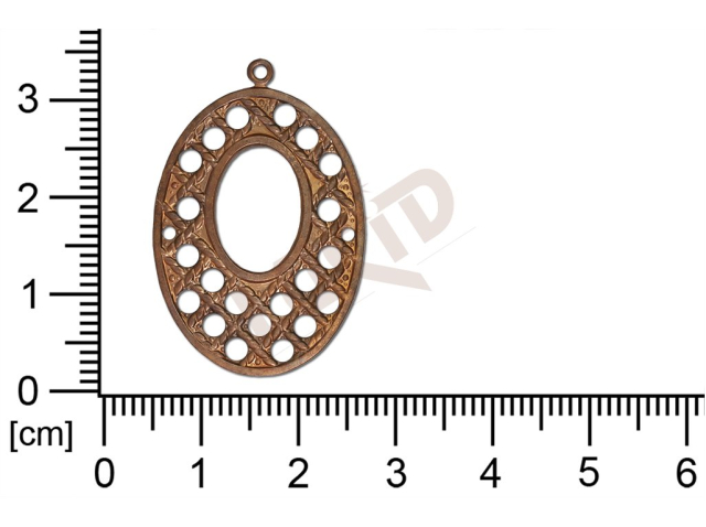 fancy shape oval with 1 loop / attaching hole