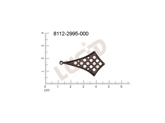 fancy shape other with 1 loop / attaching hole 36.0x20.0mm