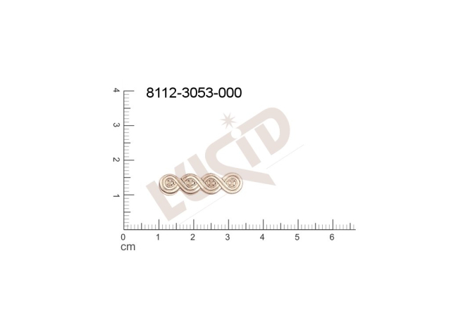 fancy shape other without loops / attaching holes 25.0x7.0mm