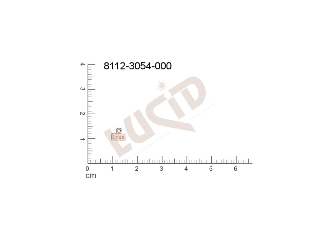 Plochý výsek logo ostatní s 1 očkem (svěšovací dírkou) 6.0x5.0mm