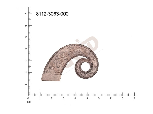 fancy shape other without loops / attaching holes 50.0x32.0mm